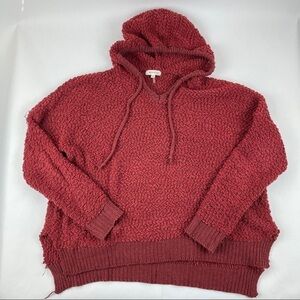 Miracle Hoodie Womens Medium/Large Red Vneck Side Slits